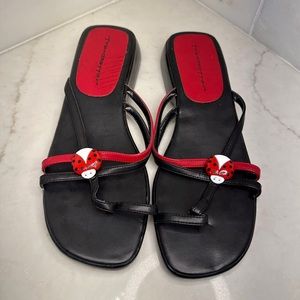 Lady bug slide on sandal